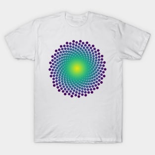 Dot Mandala | Dark Peacock Yellow Green Blue T-Shirt